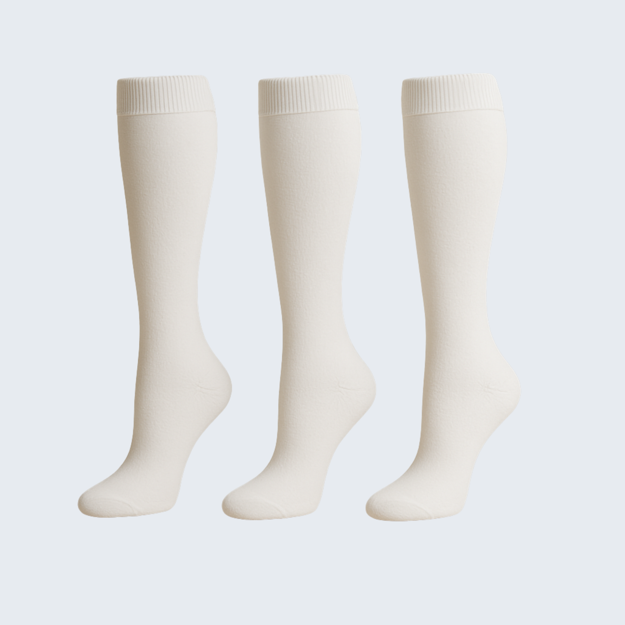 Knee High Socks - 3 Pack - WHITE