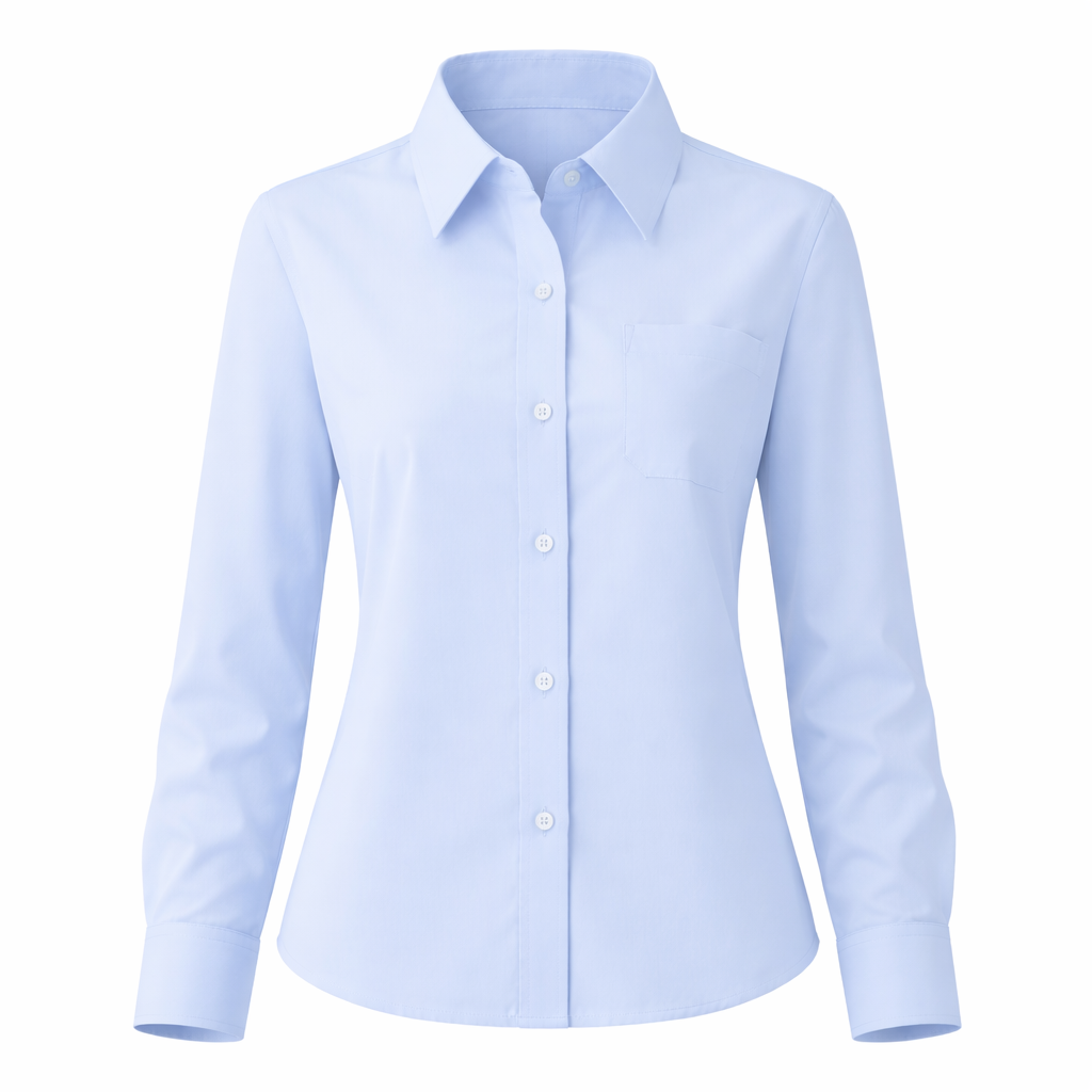 Light blue shirt on a white background