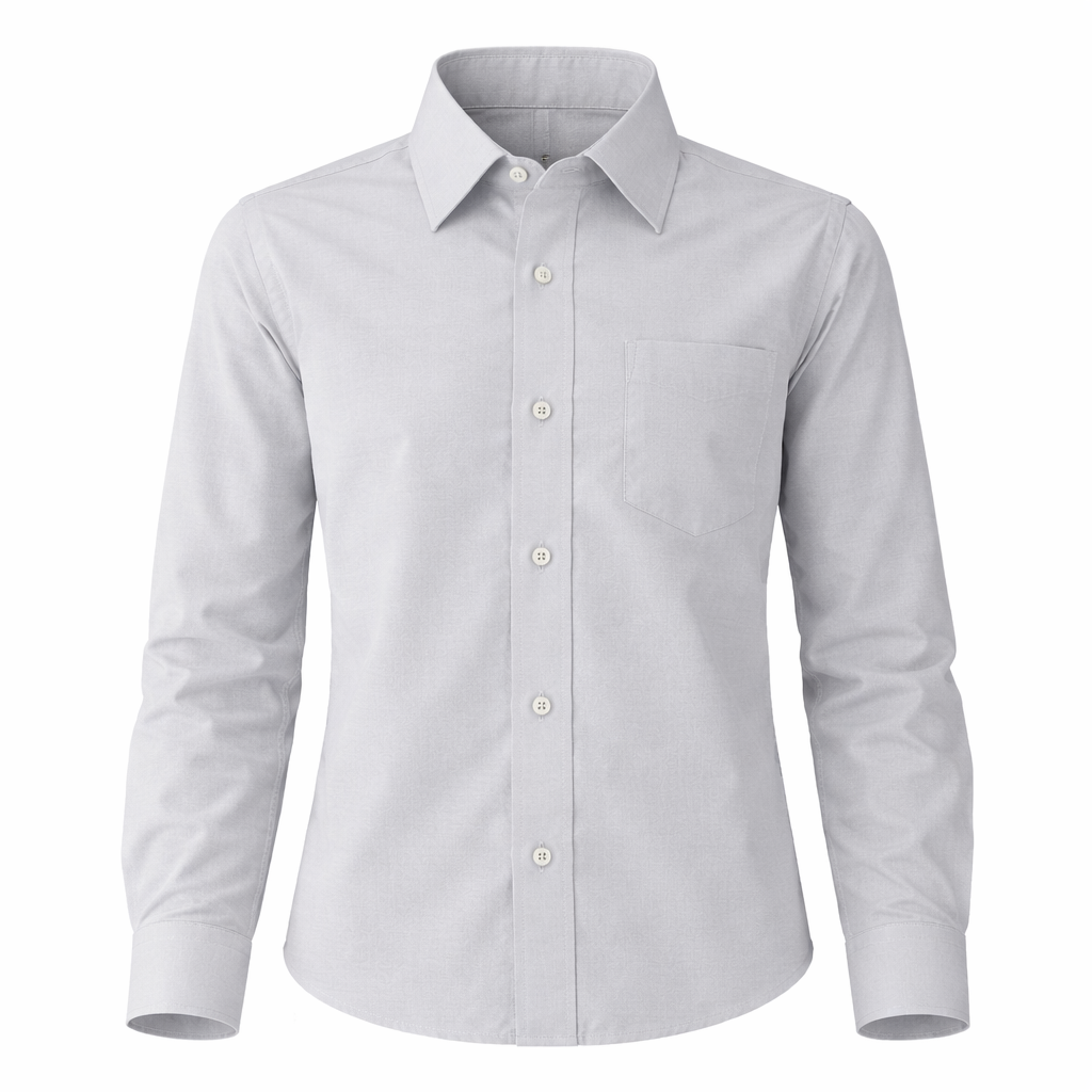 Light gray dress shirt on a white background