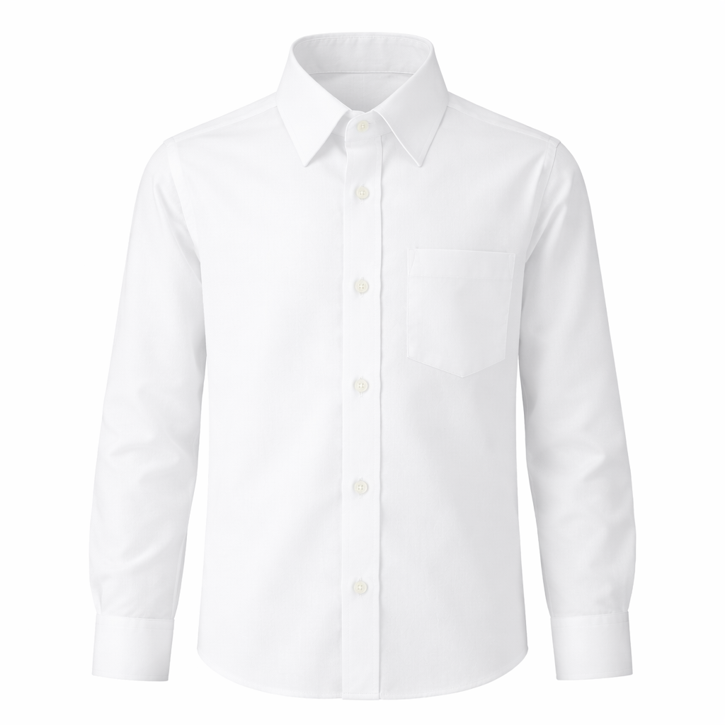 White dress shirt on a white background