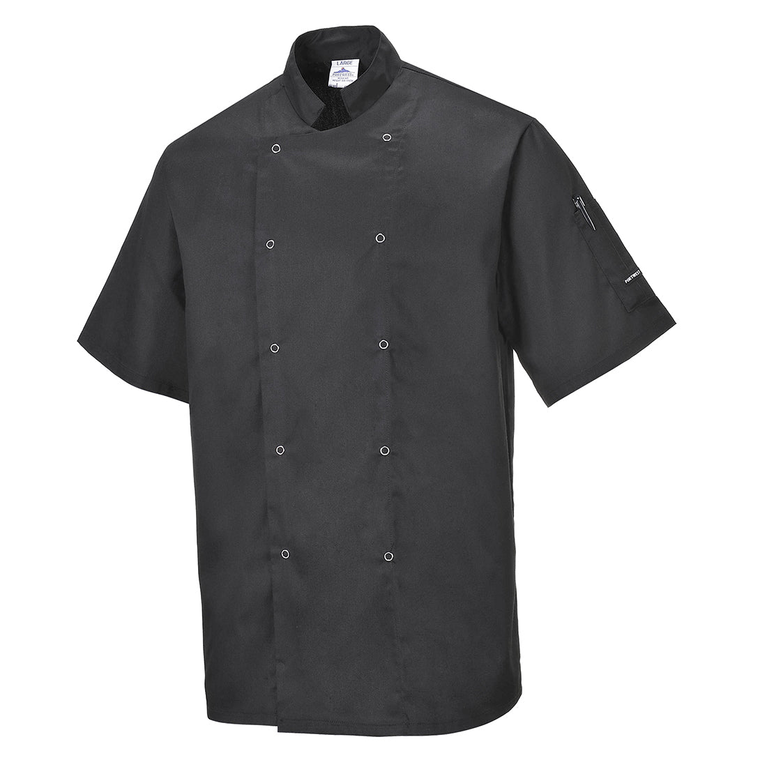 C733 – Cumbria Chefs Jacket – Short Sleeve – Black