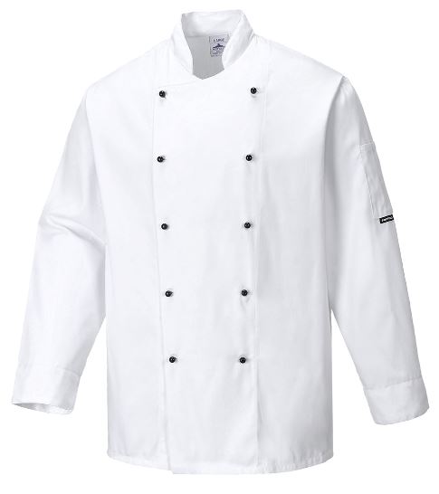 C834 – Somerset Chefs Jacket – Long Sleeve – White