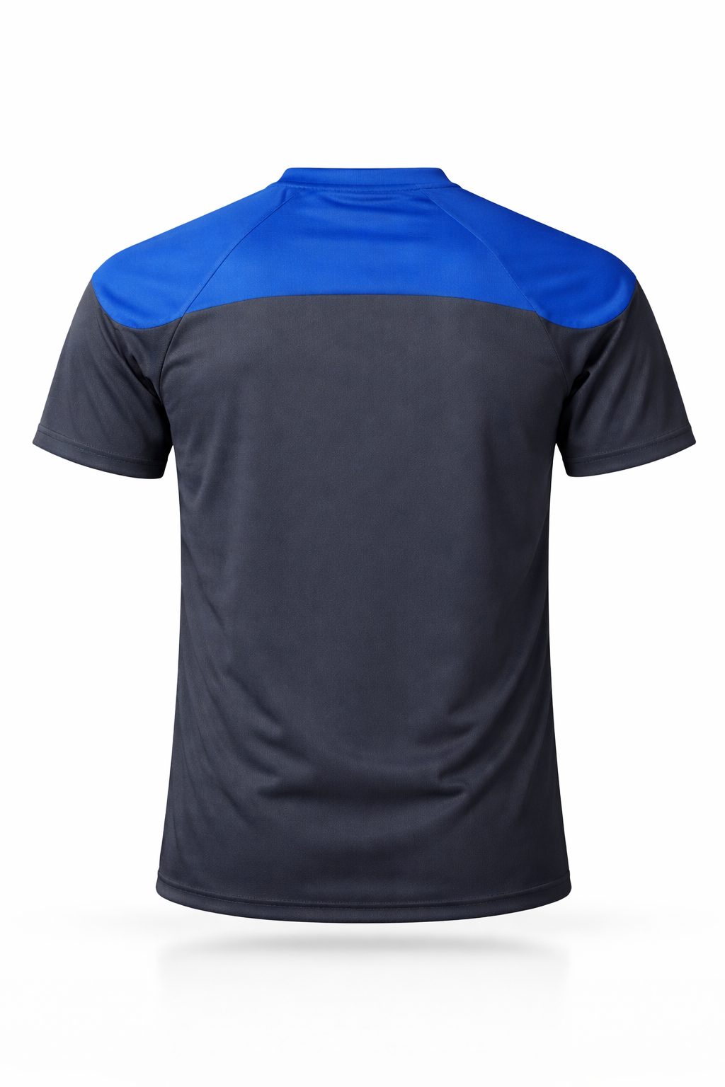 Black and blue sports shirt on a white background