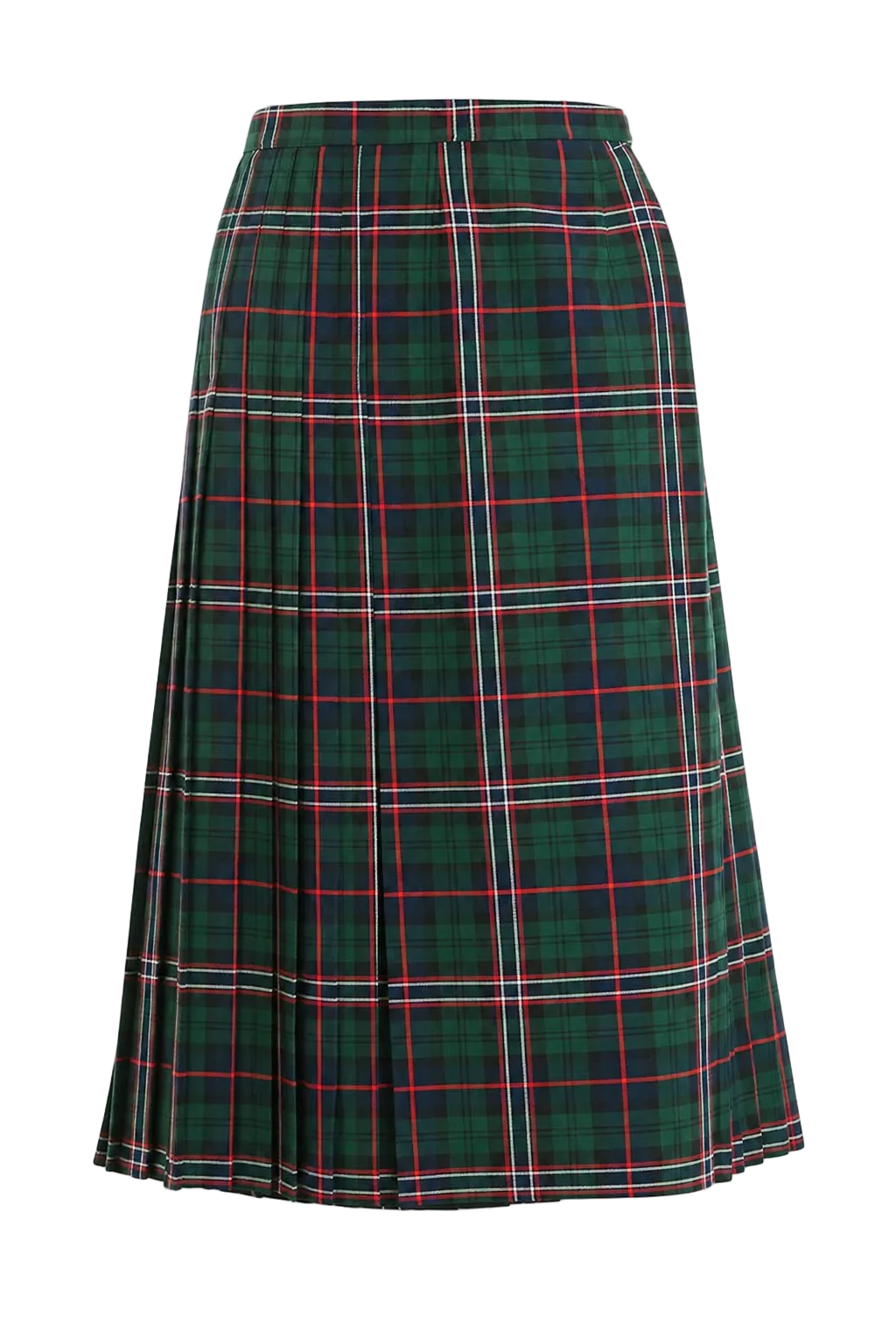 Green plaid skirt on a light gray background