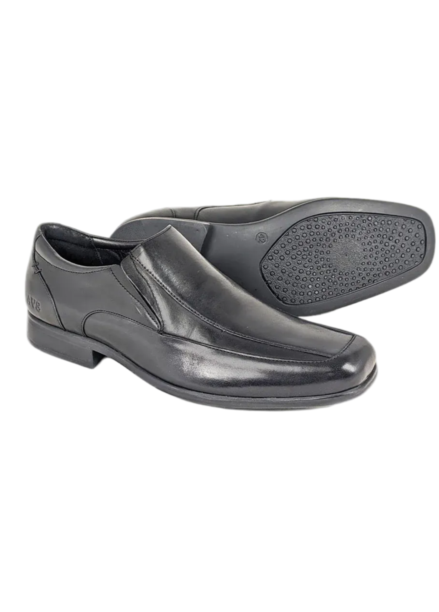 Pair of gray slip-on shoes on a white background