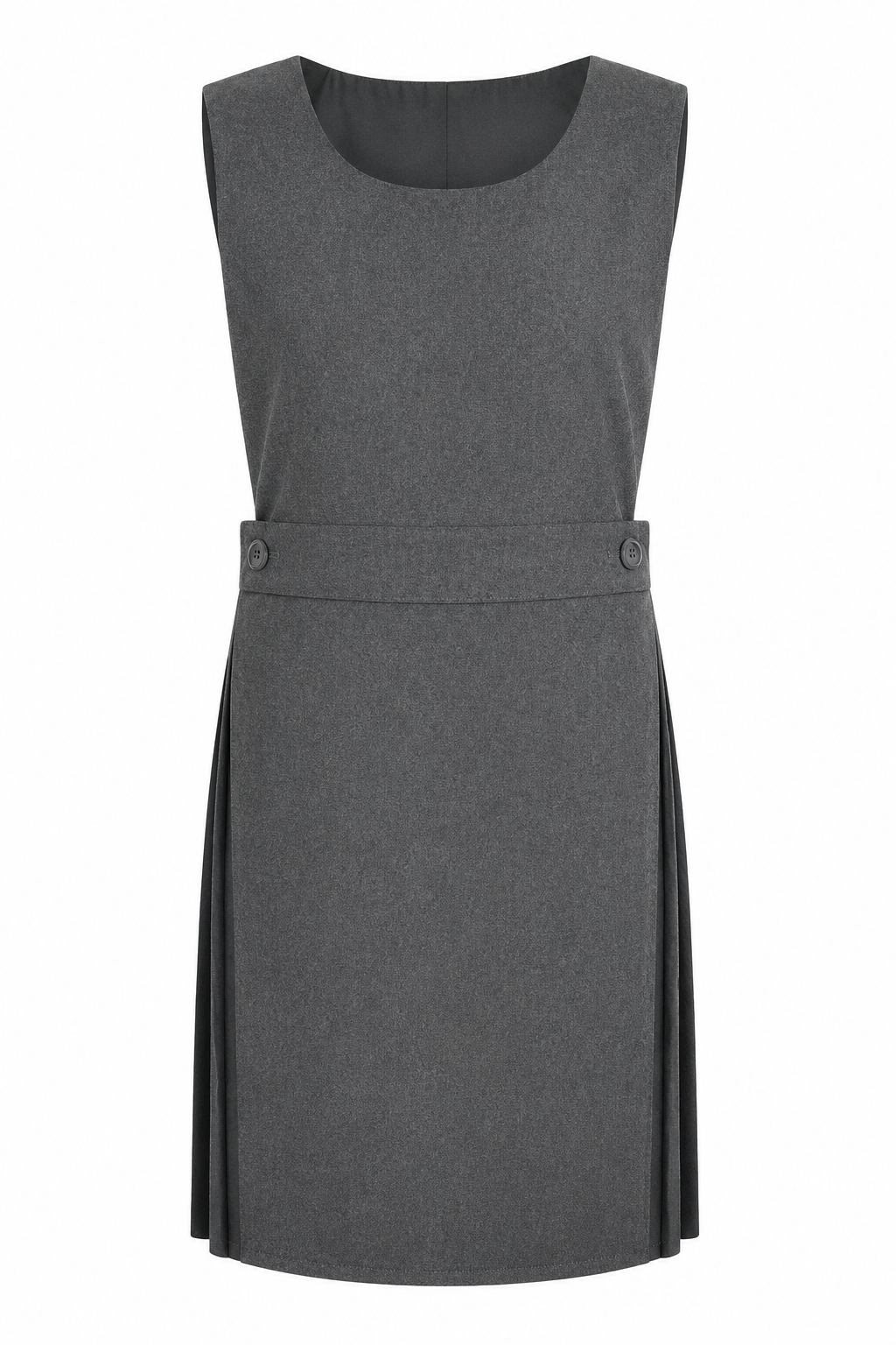 Gray sleeveless dress on a white background