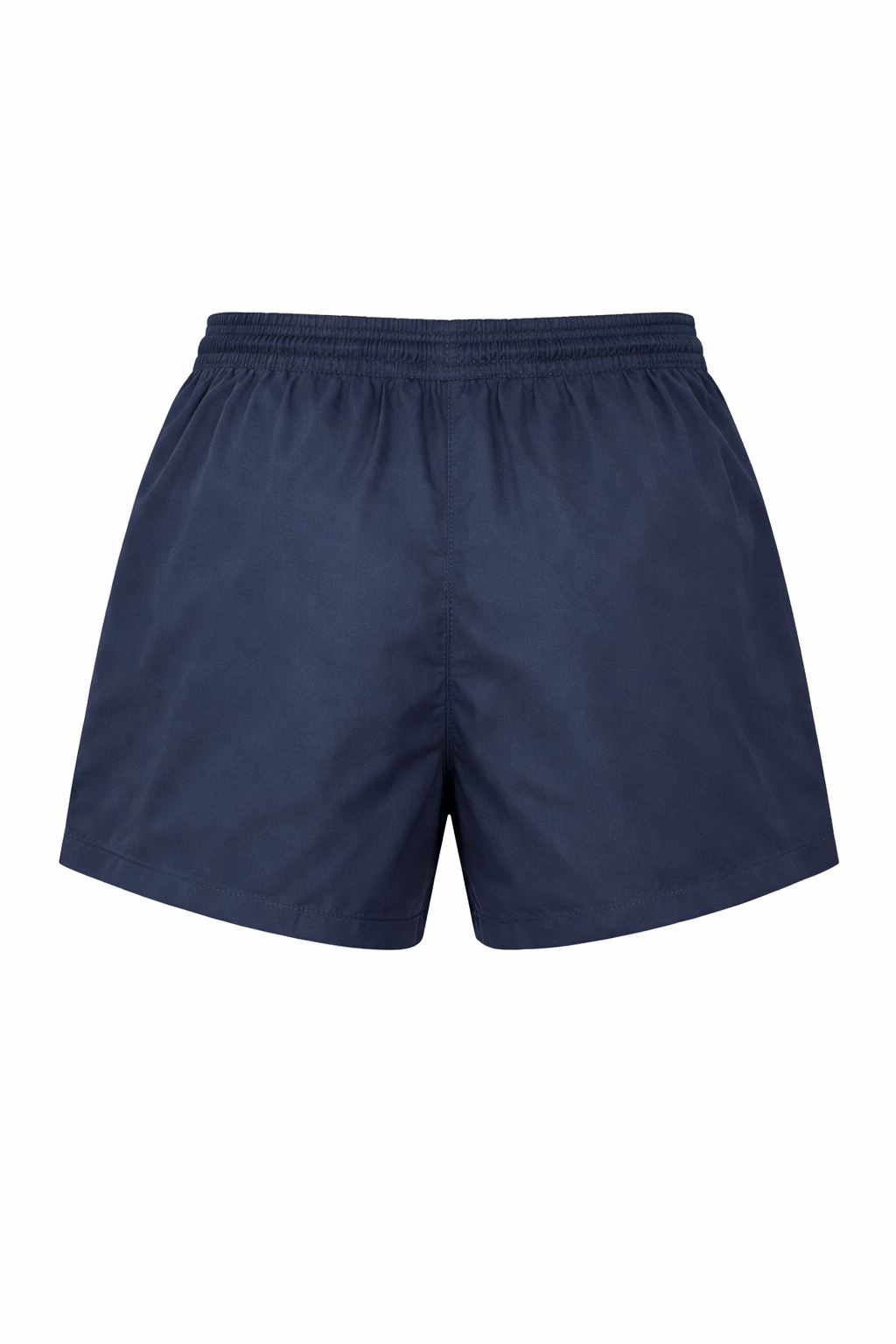 Navy blue shorts on a white background