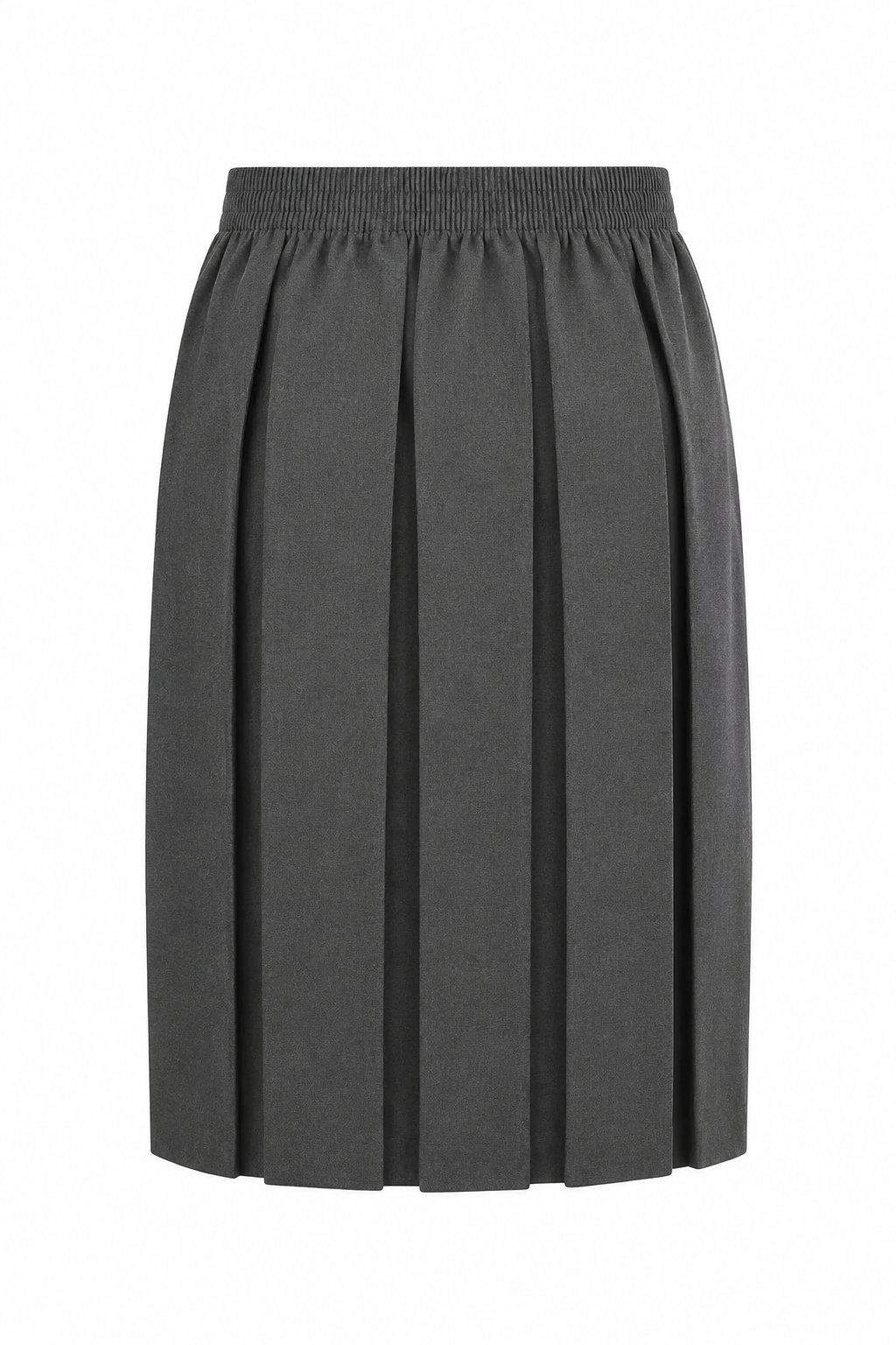 Gray pleated skirt on a white background