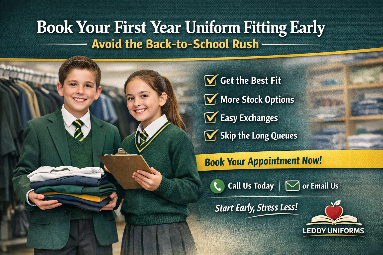 Book Your First Year Uniform Fitting Early – Avoid the Rush