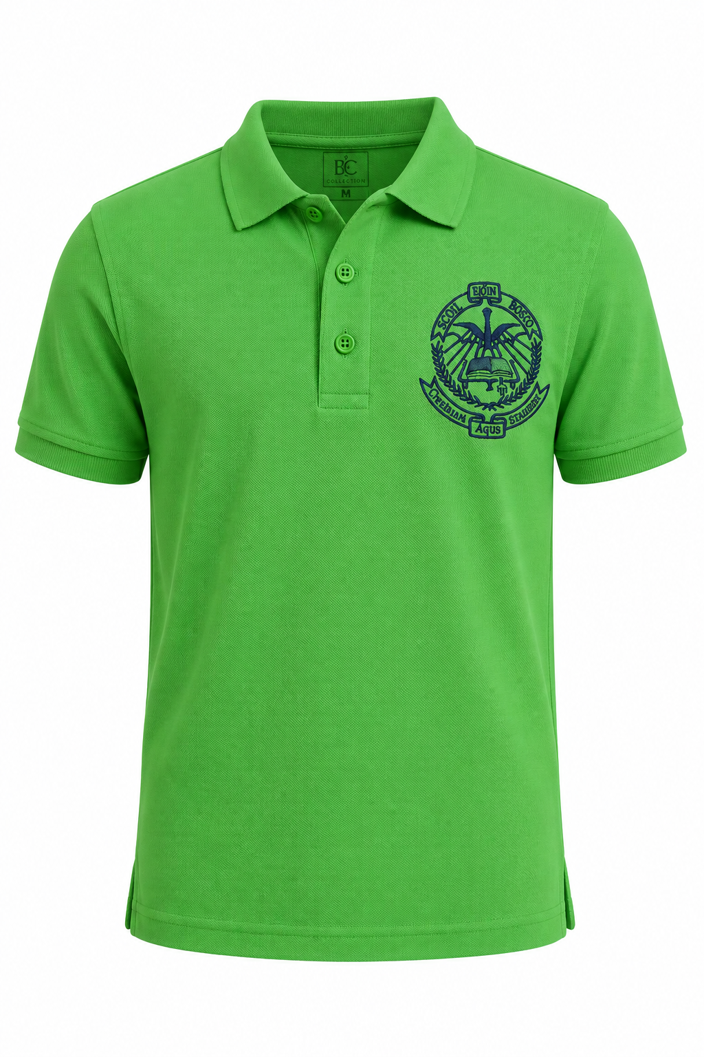 GREEN POLO ON WHITE BACKGROUND