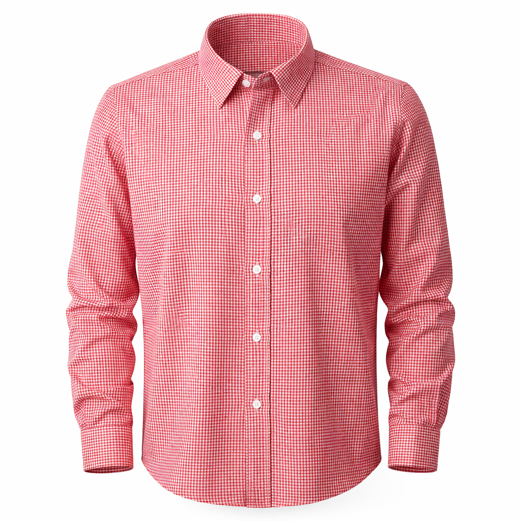 School Check Shirt Red