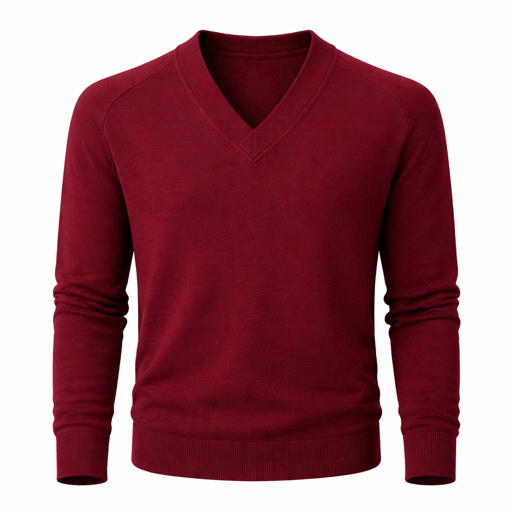 Maroon sweater on a white background