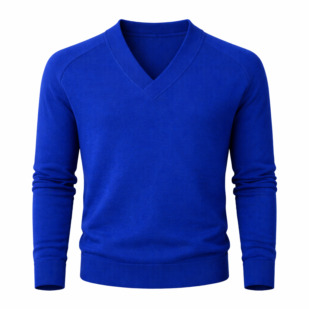 Blue sweater on a white background