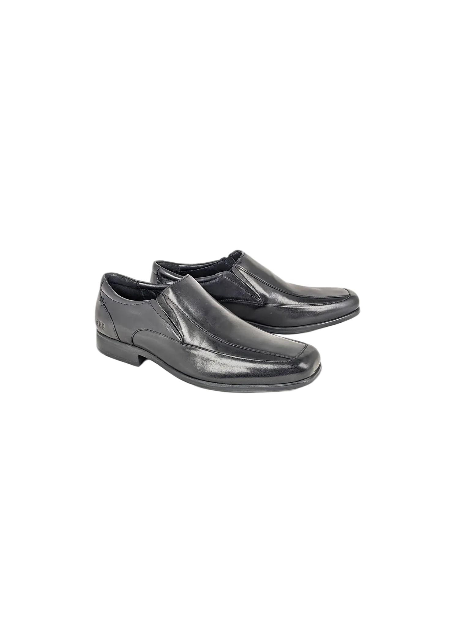Pair of gray slip-on shoes on a light gray background