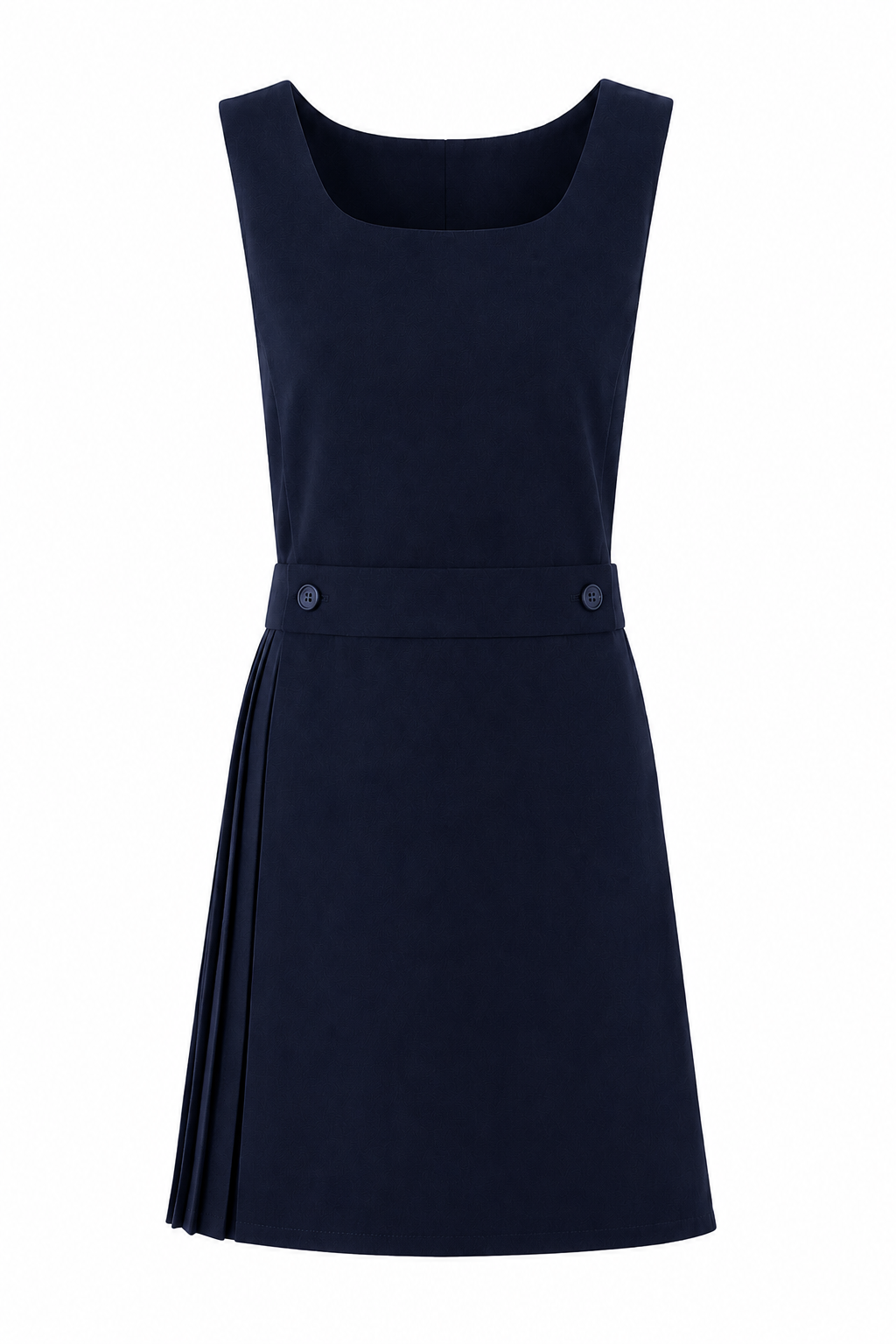 Navy pinafore on a white background